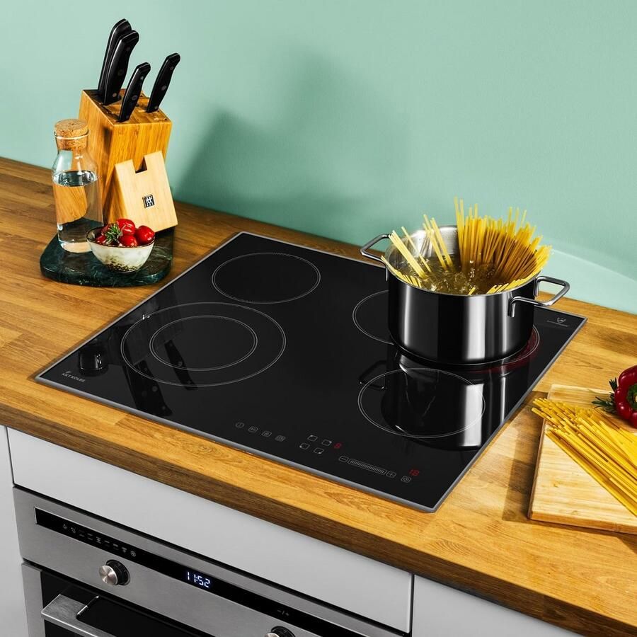 Inbouw Oven 60 cm met Keramische Kookplaat 59 cm Set met Kernthermometer en Hetelucht