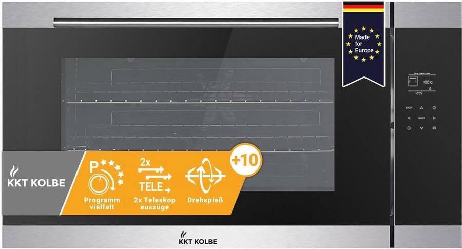 Inbouw Oven 90 cm met Rotisserie en Stoomreiniging 96L Circulerende Lucht Grillfunctie