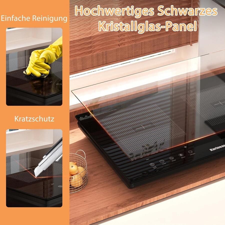 Inbouwkookplaat Elektrisch met 2 Zones en Boostfunctie Intuïtieve Touch Controle - Foto 3