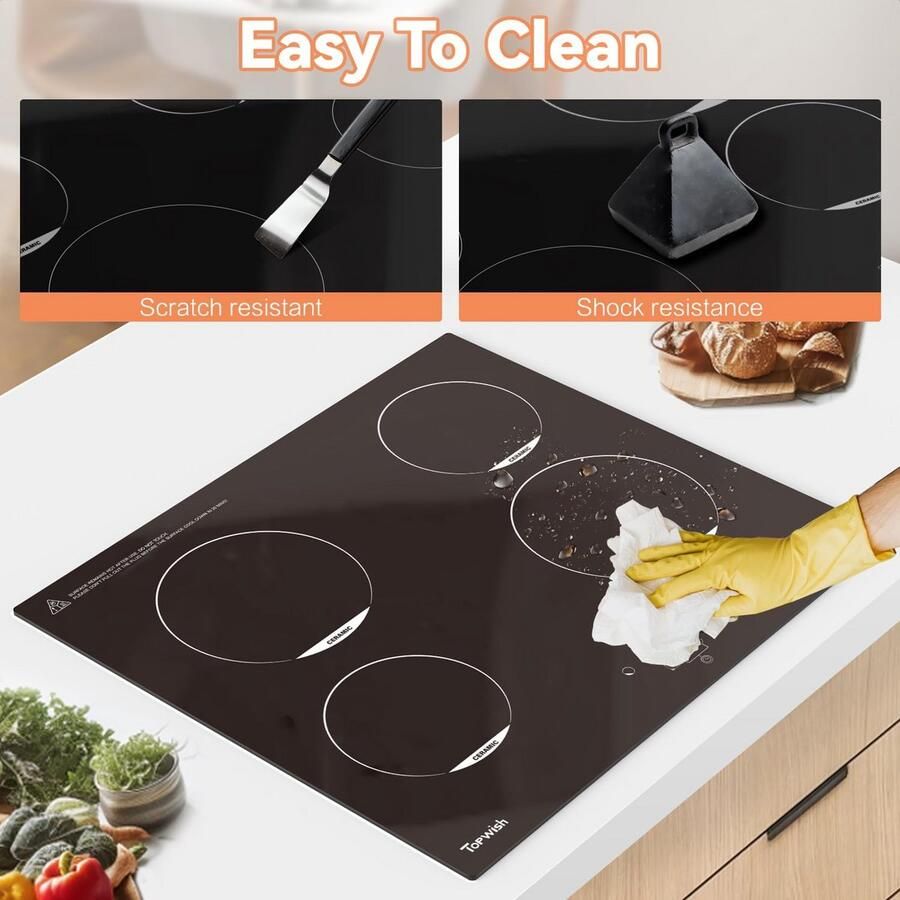 Inbouwkookplaat Inductie 60 cm met 4 Zones Timer en Boostfunctie