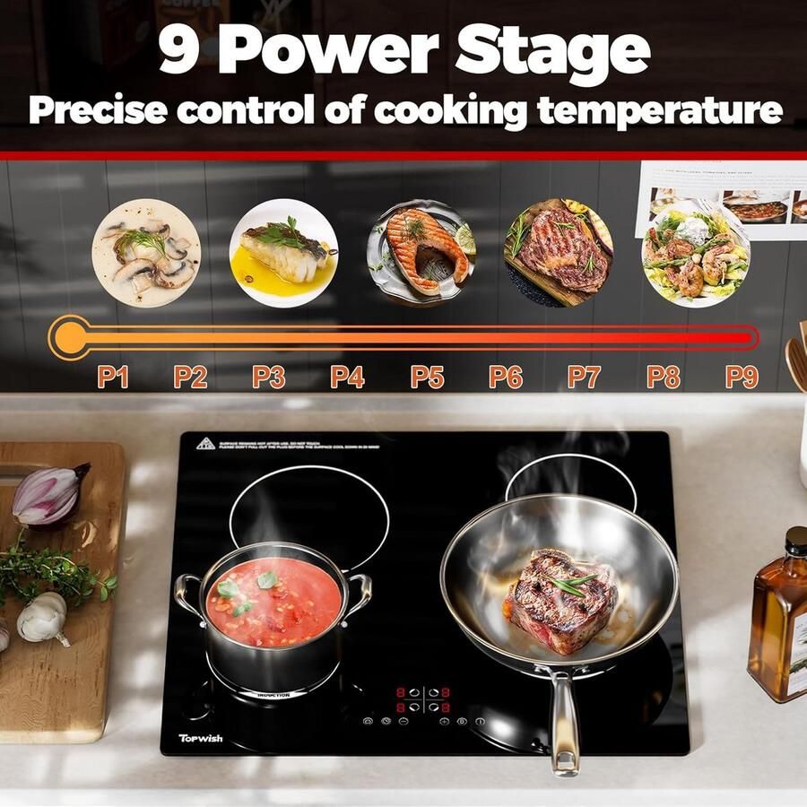 Inbouwkookplaat Inductie 60 cm met 4 Zones Timer en Boostfunctie - Foto 2
