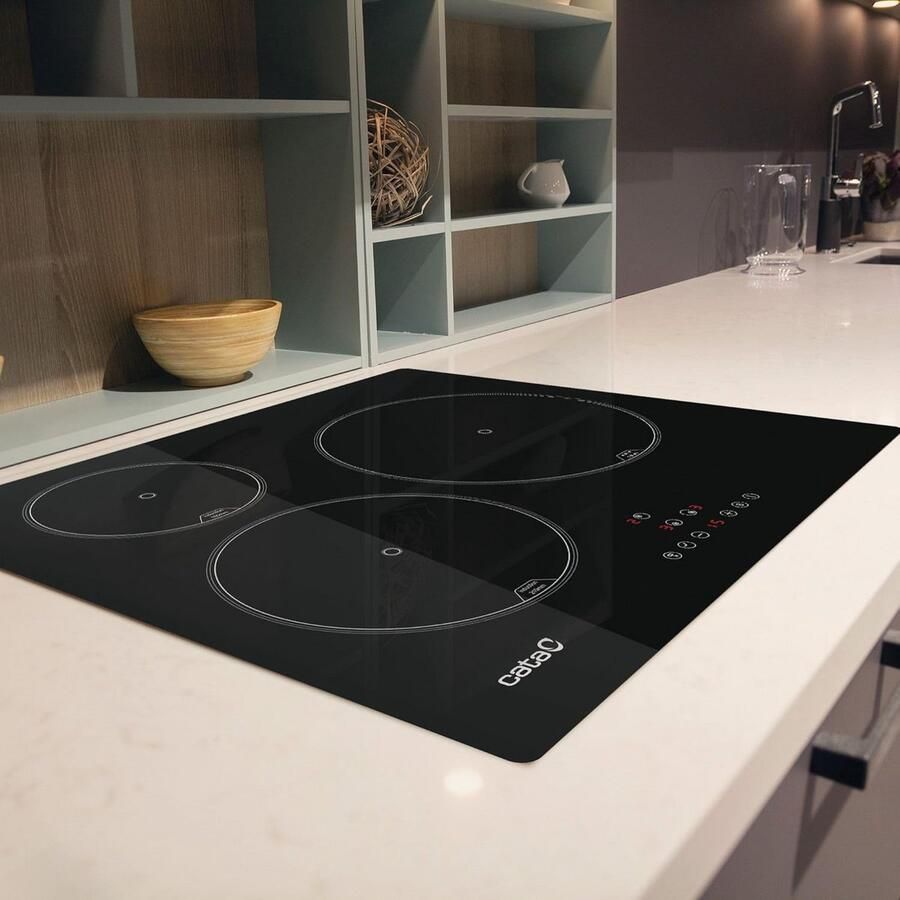 Inbouwkookplaat Inductie 60 cm Zwart met 3 Zones Touch Bediening en Timer