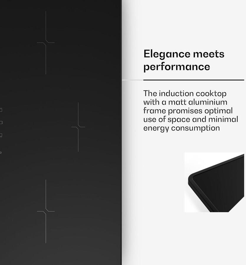 Inbouwkookplaat Inductie 80 cm 3 Zones 5500W Vermogen Touch Control met Timer - Foto 2