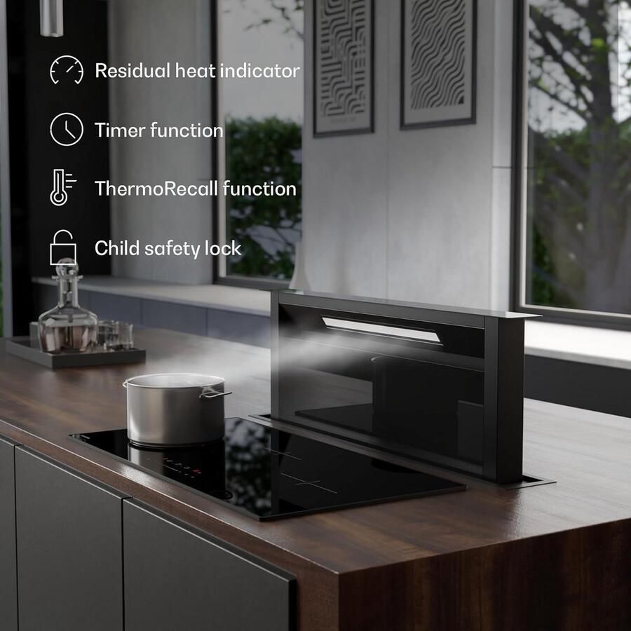 Inbouwkookplaat Inductie 80 cm 3 Zones 5500W Vermogen Touch Control met Timer