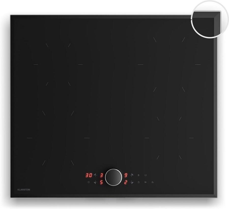 Inbouwkookplaat Inductie met 4 Zones Krachtige Boostfunctie en Magnetische Bediening