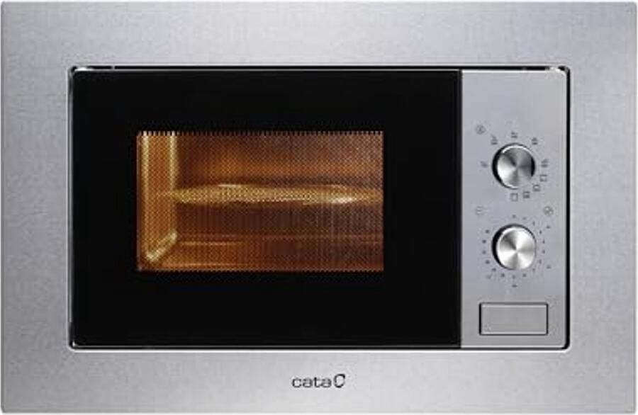 Inbouwmagnetron 20L Roestvrij staal 1000W Grill 5 Vermogensniveaus Automatische Ontdooiing Timer Compact Design