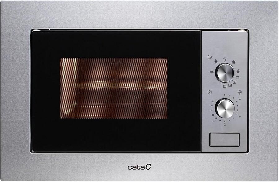 Inbouwmagnetron 20L Roestvrij staal 1000W Grill 5 Vermogensniveaus Automatische Ontdooiing Timer Compact Design