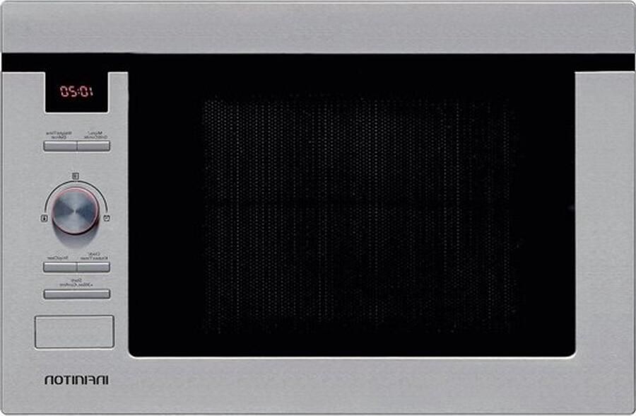 Inbouwmagnetron Keukenapparaat oven Voor snel garen Met geïntegreerde grill 25 liter Zilverkleurig