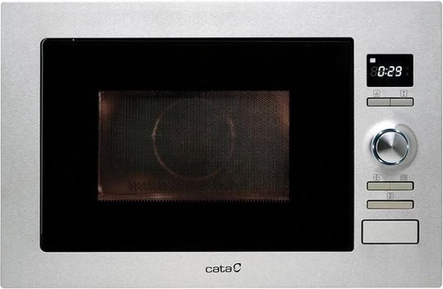Inbouwmagnetron Keukenapparaat Snel eten bereiden 8 automatische menu's 25 liter inhoud RVS zwart