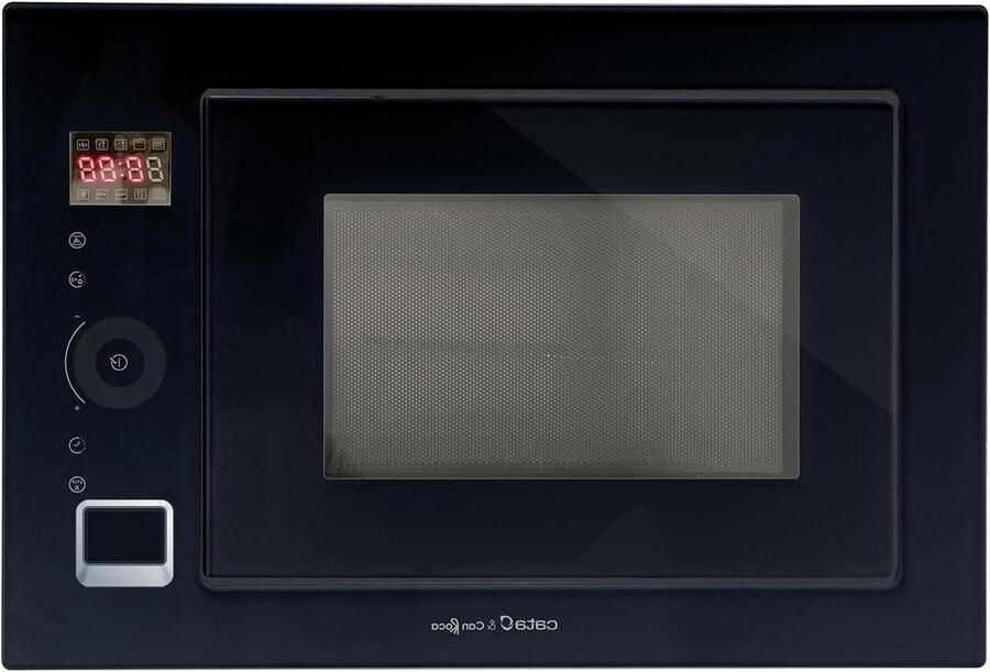 Inbouwmagnetron met Grill Magnetron Oven Snel Gerechten Bereiden 5 Vermogensniveaus 25 Liter Zwart