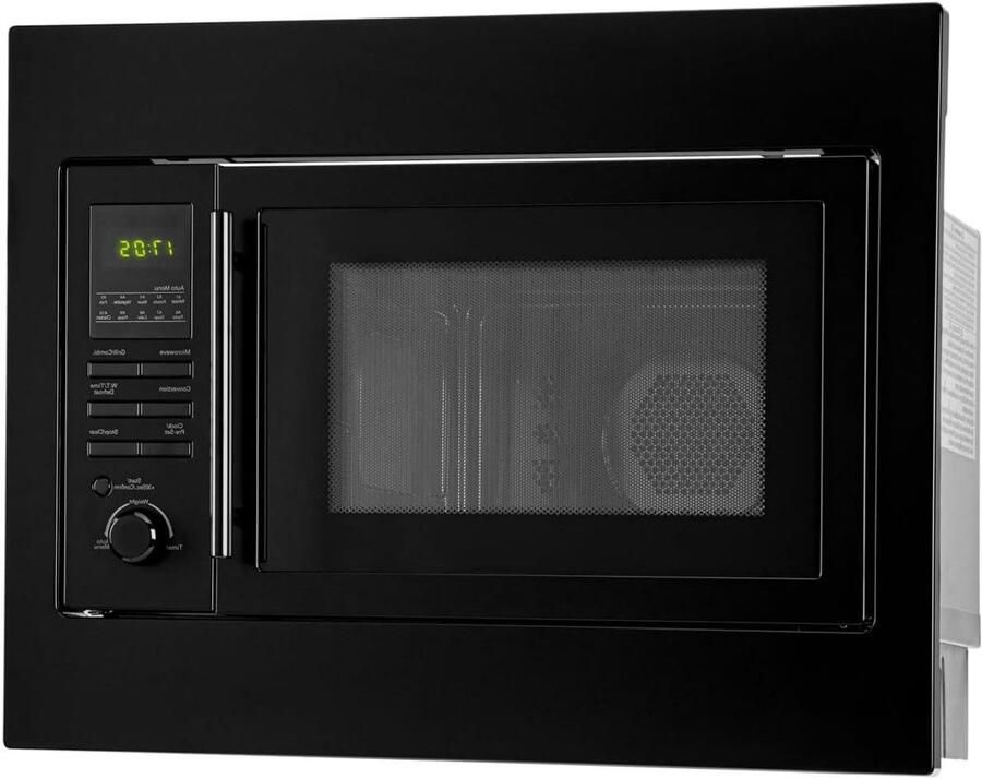 Inbouwmagnetron met Grill Oven Magnetron Snel Eten Bereiden 3-in-1 Functionaliteit 25 Liter Zwart