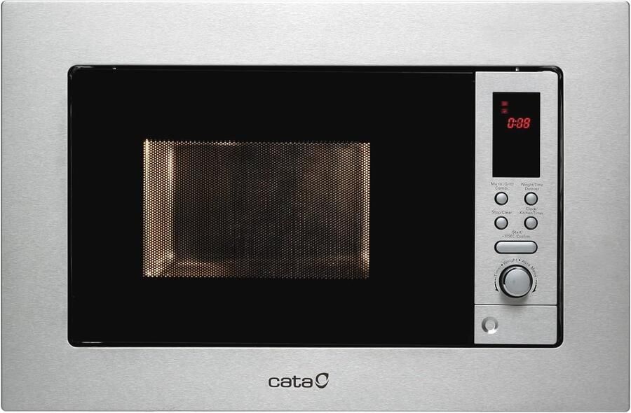 Inbouwmagnetron met Grill Roestvrij Staal 20L Capaciteit 8 Automatische Menu's 5 Vermogensniveaus