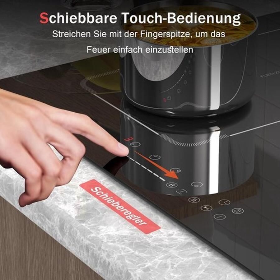 Inbouwoven 4 zones 60 cm met slider timer en boostfunctie veilig koken