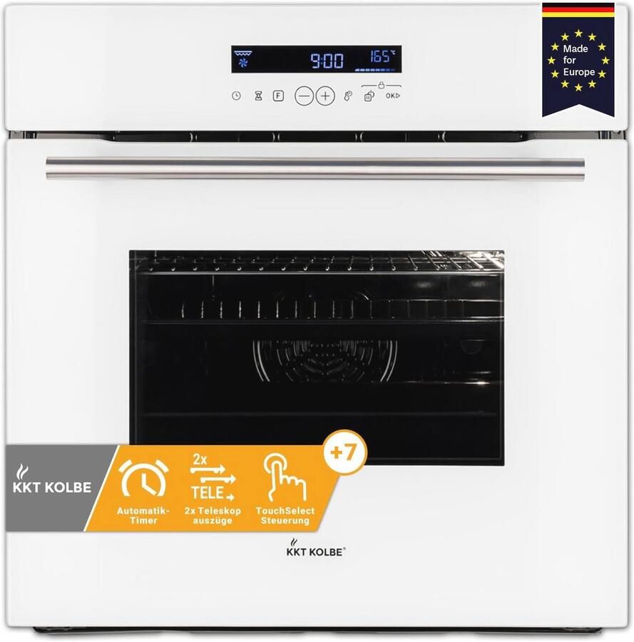 Inbouwoven 60 cm met 70L Capaciteit en Circulerende Lucht