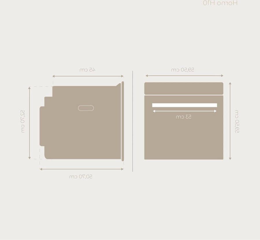 Inbouwoven Efficiëntie A 2.800 W 77 liter Grillfunctie 4 programma's Timer Keuzeschakelaar Driedubbele glazen deur Model H10 (zwart)