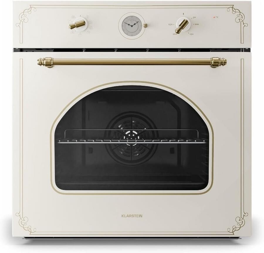 Inbouwoven Elektrisch met 9 Programma's Timer en 70L Inhoud Ivoorkleurig