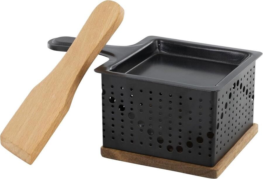 Persoonlijke Raclette Mini Grill Gezellig Tafelen Op Kaarslicht 16 cm Zwart