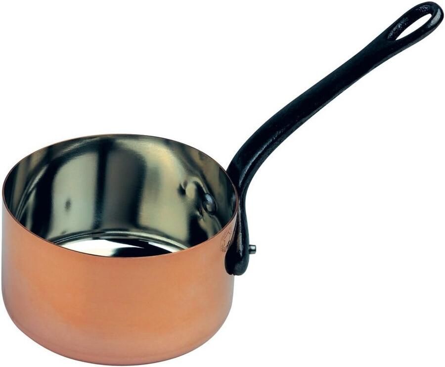 Individuele Sauspan Koperen Pannetje Koken voor twee Massief Koper Ø 14 cm Koperkleurig