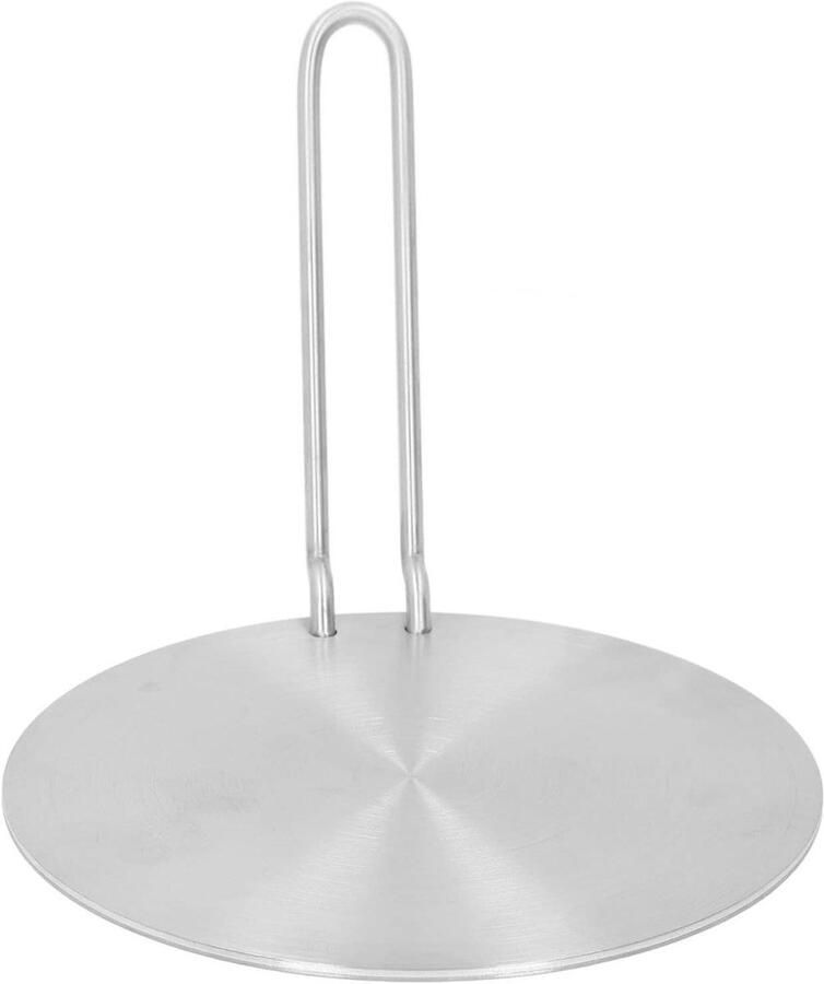 Inductie Adapter Plaat Hitte Diffuser Plaat Koken met Non-Inductie Roestvrij Staal Constructie 17.5 cm Zilver
