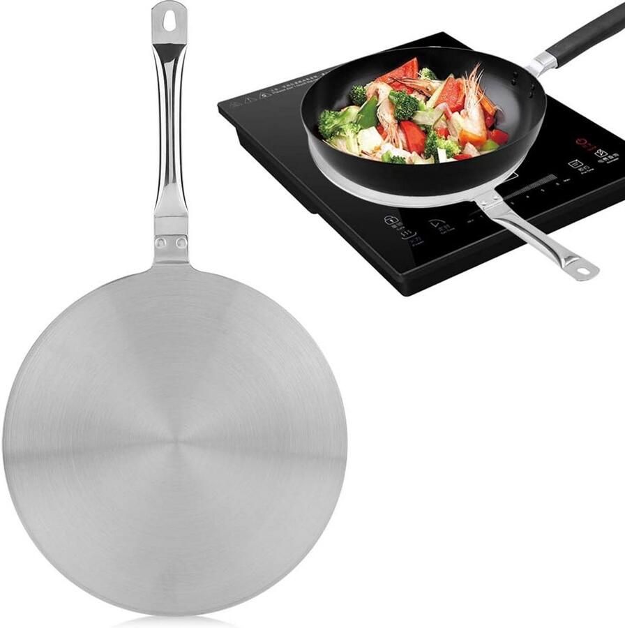 Inductie Adapter Plaat Hittegeleider Pan Koken Op Inductie Gelijkmatige Warmteverdeling 20 cm Zilverkleurig