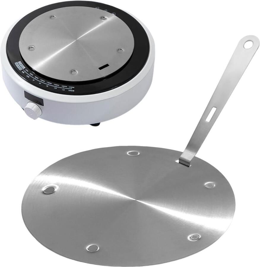 Inductie Adapter Plaat Hitteverdeler Gelijkmatig Koken Universele Compatibiliteit 20 cm Zilver