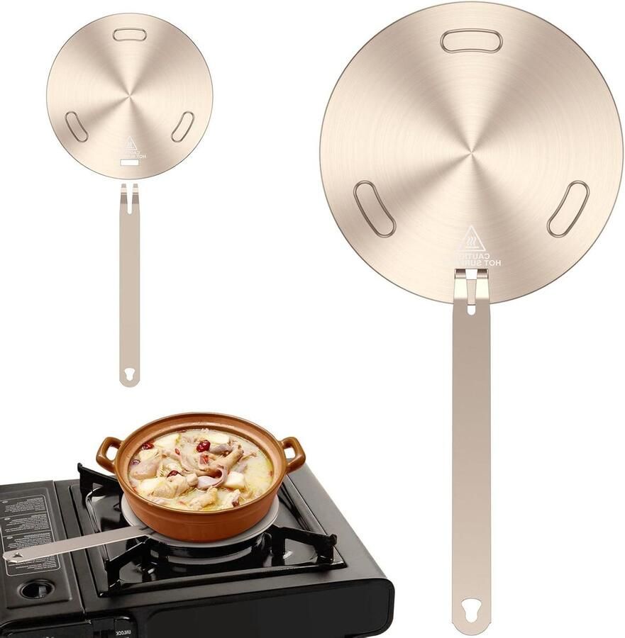 Inductie Adapter Plaat Warmteverdeler Plaat Gelijkmatig Koken Drie Laags Materiaal 16 cm Goud