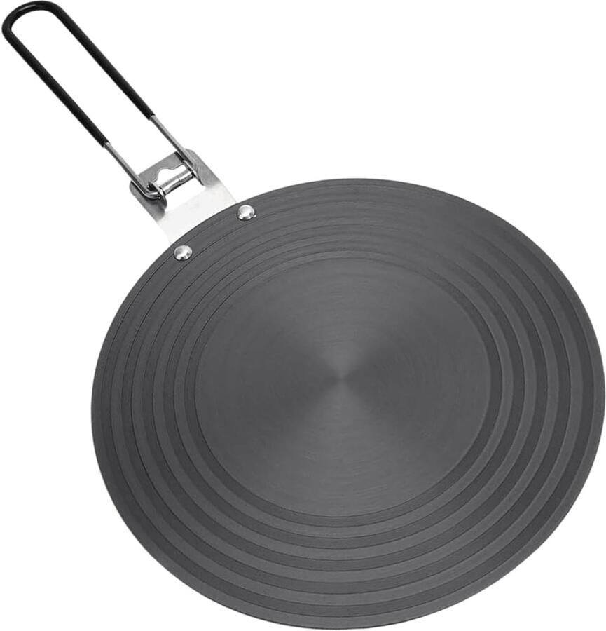 Inductie Adapter Warmte Diffuser Kookplaat Gebruik Inklapbare Handgreep 24 cm Diameter Zwart