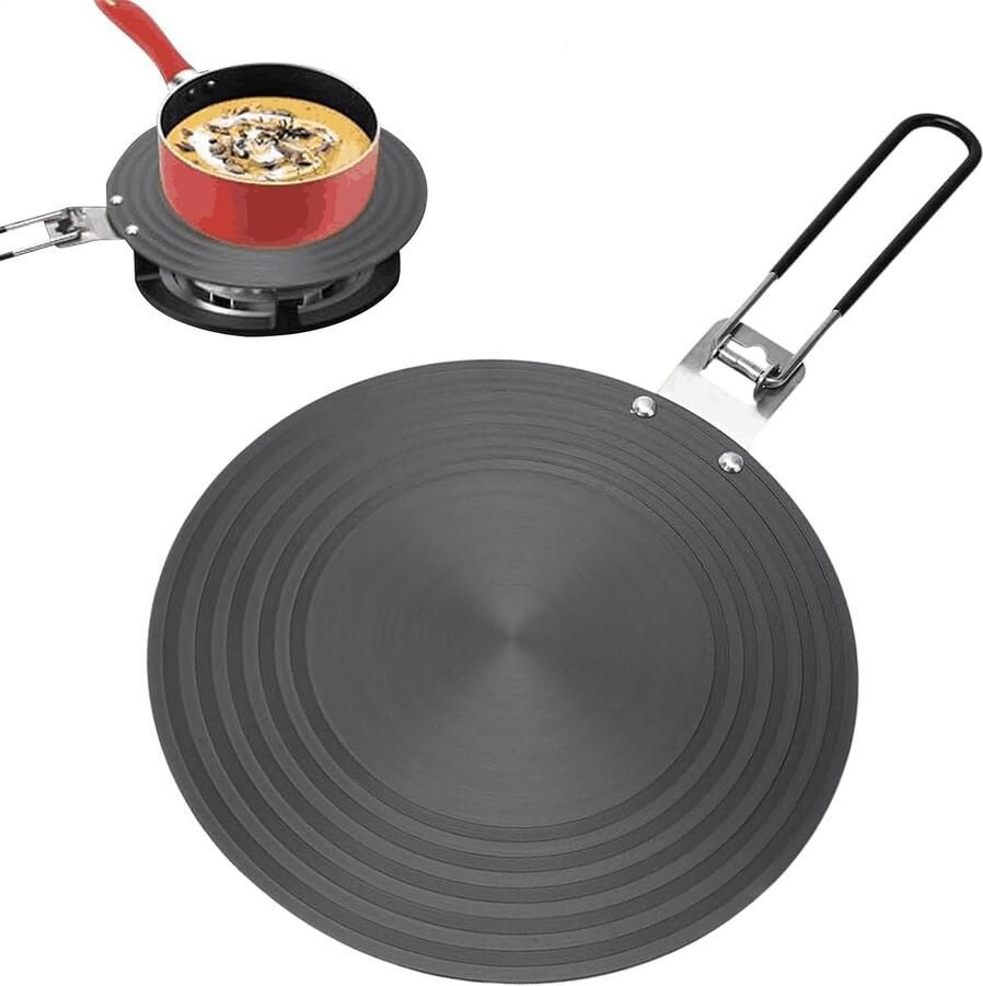 Inductie Adapter Warmteverdeler Kookplaat Efficiënt Koken Inklapbare Handgreep 24x24x6 cm Meerkleurig