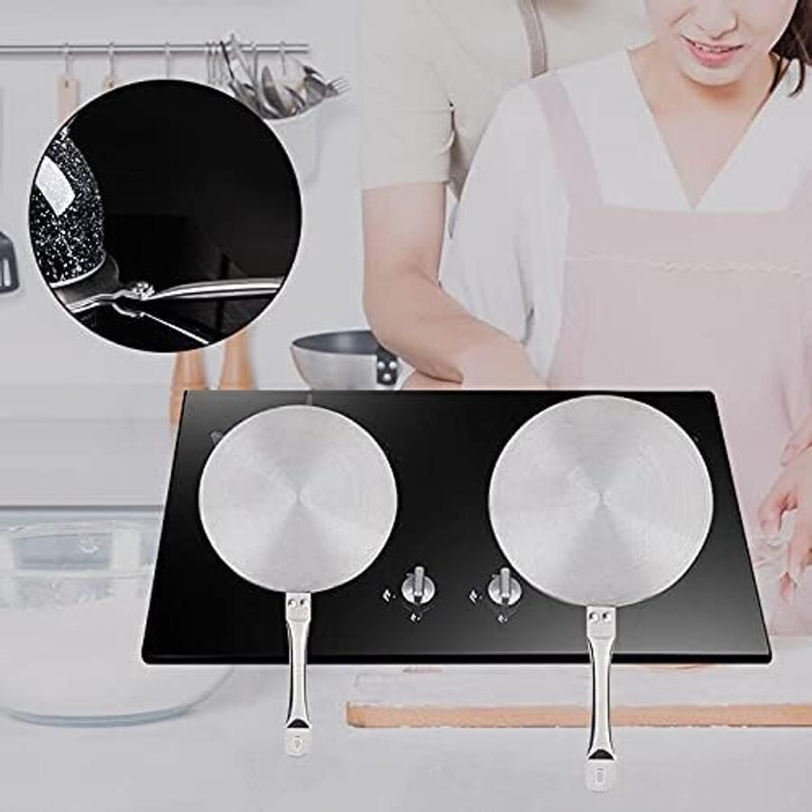 Inductie Adapter Warmteverdeler Plaat Koken Verbeteren Drie Laags Materiaal 20-24 cm Roestvrij Staal