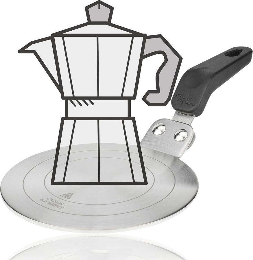 Inductie-adapterplaat 13 cm roestvrij staal adapter espresso-apparaat gebruik van moka kookgerei en koffiepotten op inductiekookplaten (diameter 13 cm)