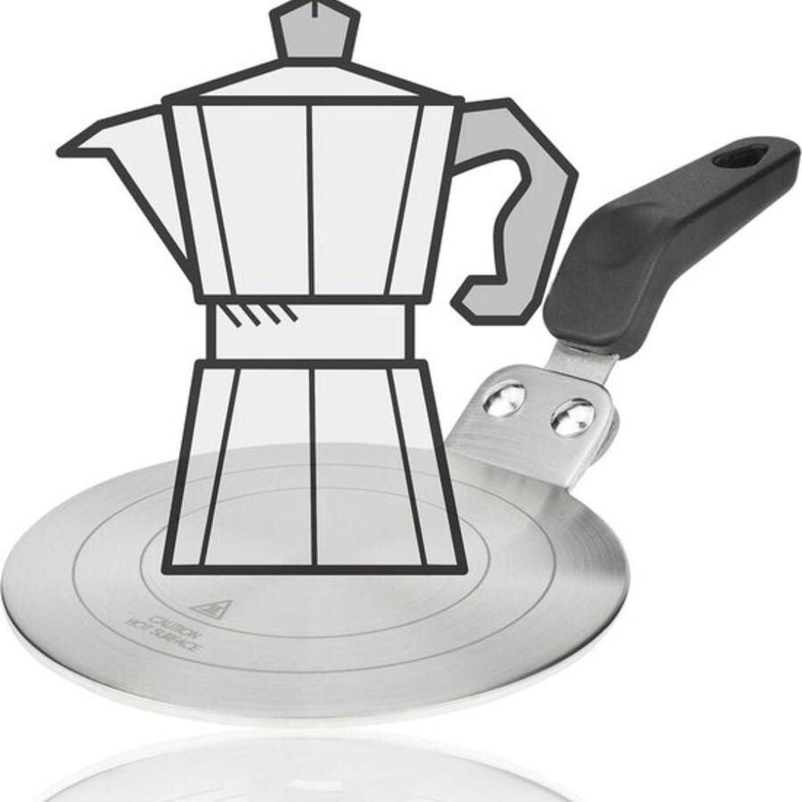 Inductie-adapterplaat 13 cm roestvrij staal adapter espresso-apparaat gebruik van moka kookgerei en koffiepotten op inductiekookplaten (diameter 13 cm)