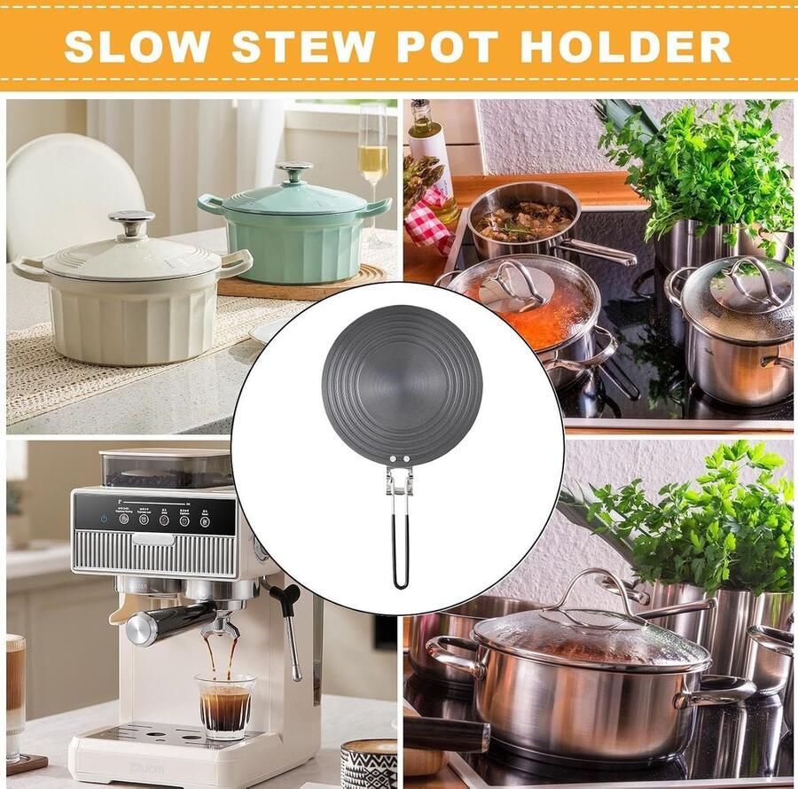 Inductie Adapterplaat Converter Pan Efficiënt Koken Snug Fit Design 24 cm Zilver