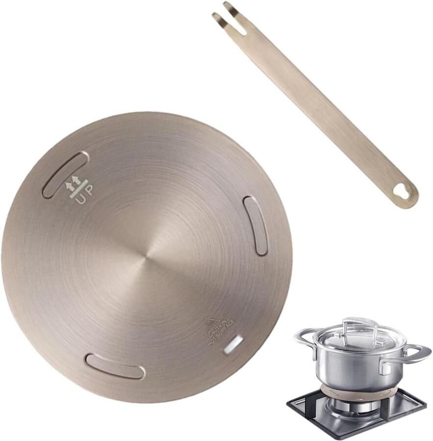 Inductie Adapterplaat Kookplaat Converter Gelijkmatig Koken Drielaagse Roestvrij Staal 20 cm Zilver