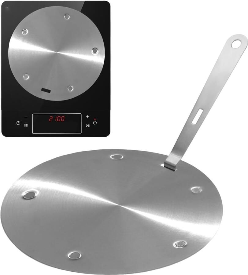 Inductie Adapterplaat Kookplaat Omvormer Gelijkmatig Koken Roestvrij Staal 24 cm Zilverkleurig