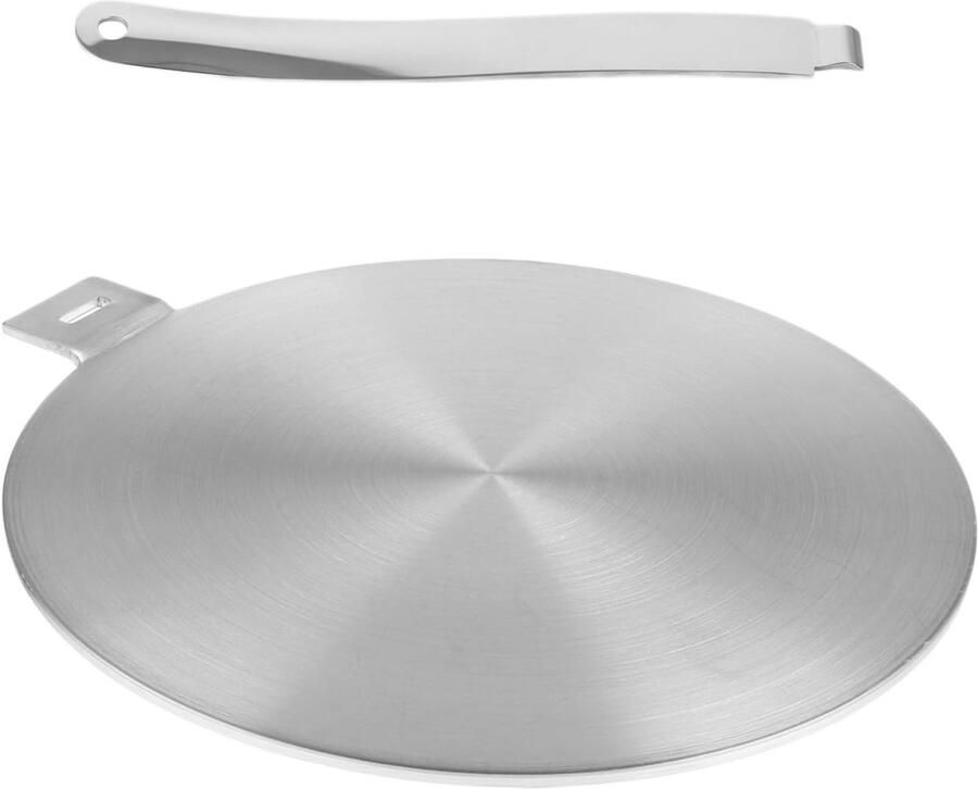 Inductie adapterplaat met afneembare roestvrijstalen handgreep Ø 24 cm geschikt voor inductiekookplaten en pannen