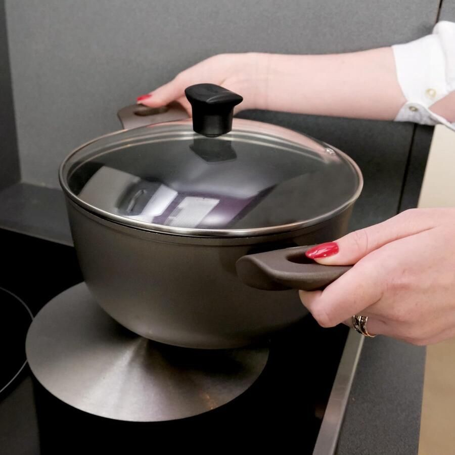 Inductie Adapterplaat Plaats Bespaarder Koken Op Inductie Universeel Gebruik 22 cm Diameter Zilverkleurig