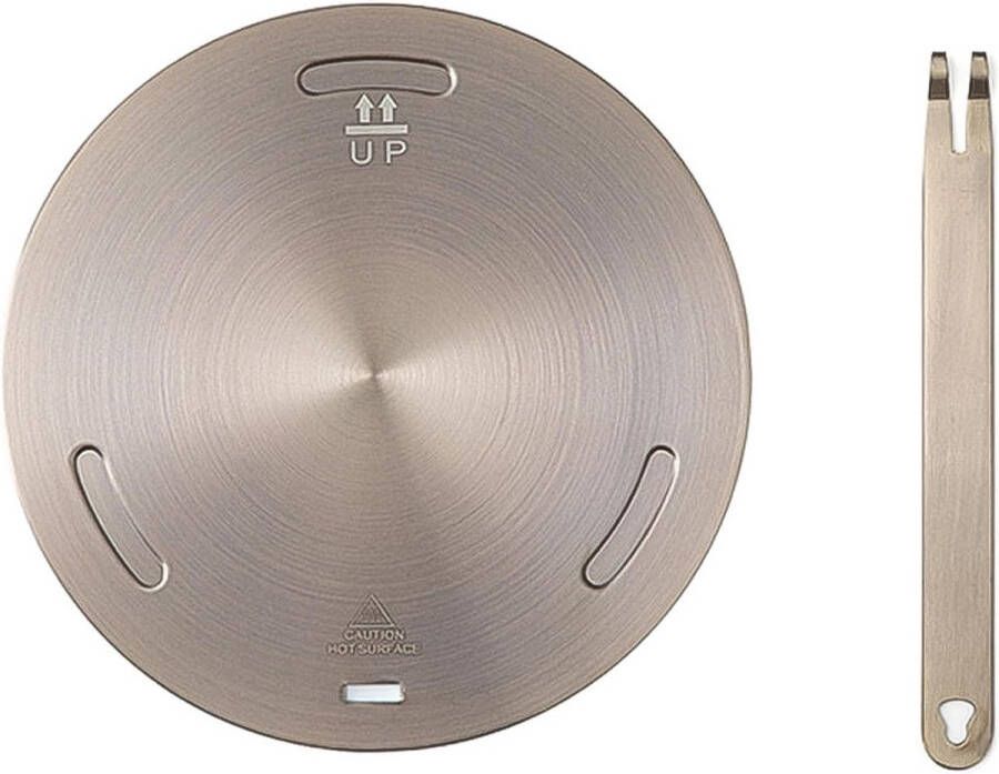 Inductie-adapterplaat Roestvrij Staal 16 cm Multifunctioneel met Afneembare Handgreep voor Koken en Ontdooien