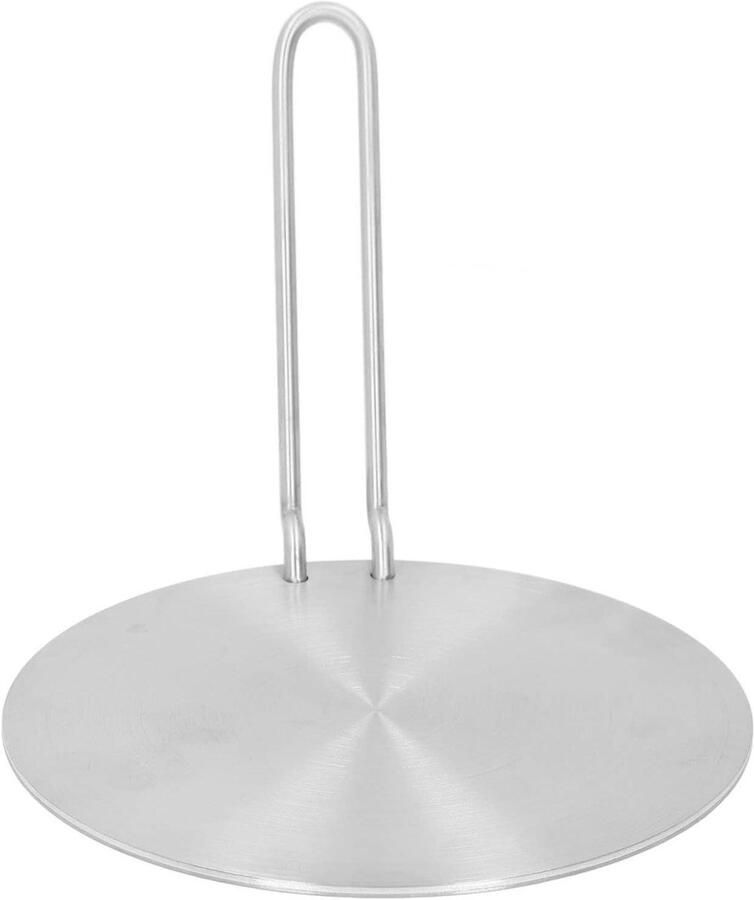 Inductie Adapterplaat Warmte Diffusor Kookplaat Koken op Inductie Roestvrij Staal Constructie 17.5 cm Diameter Zilver