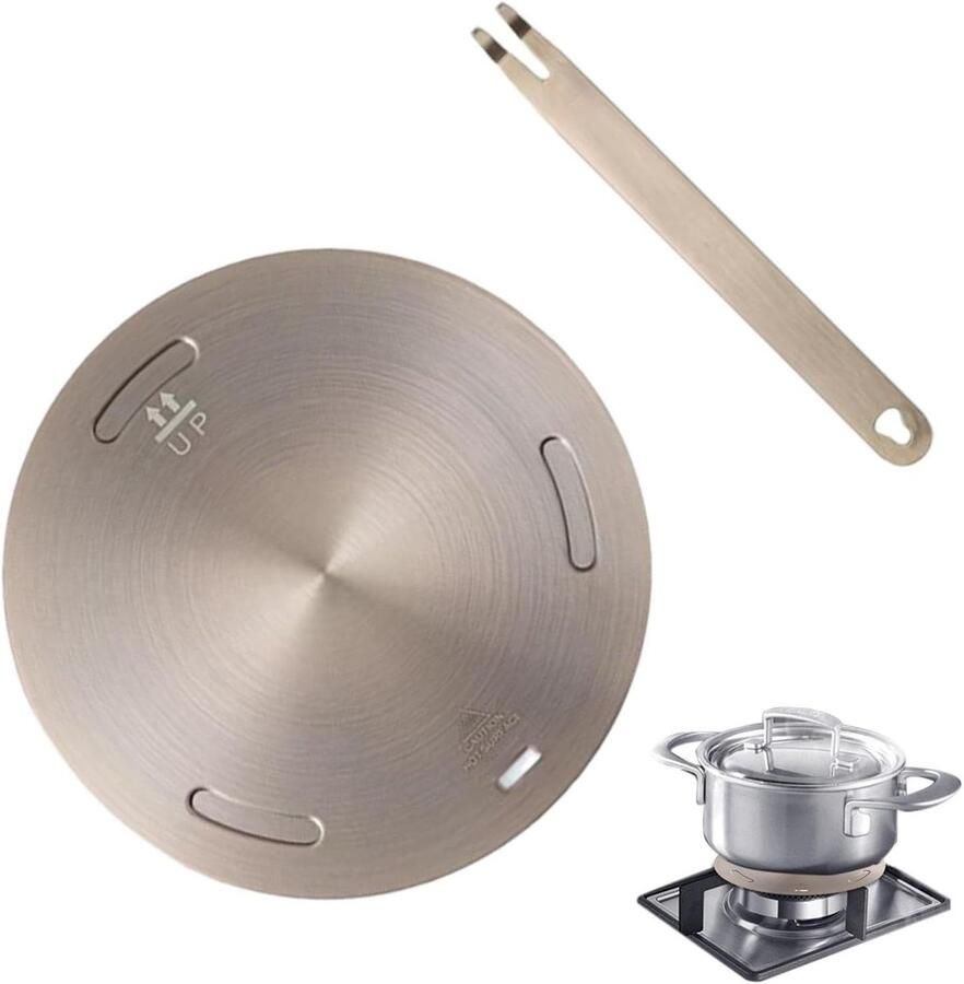 Inductie Adapterplaat Warmteplaat Converter Gelijkmatig Koken Drielaags Materiaal 20 cm Zilver