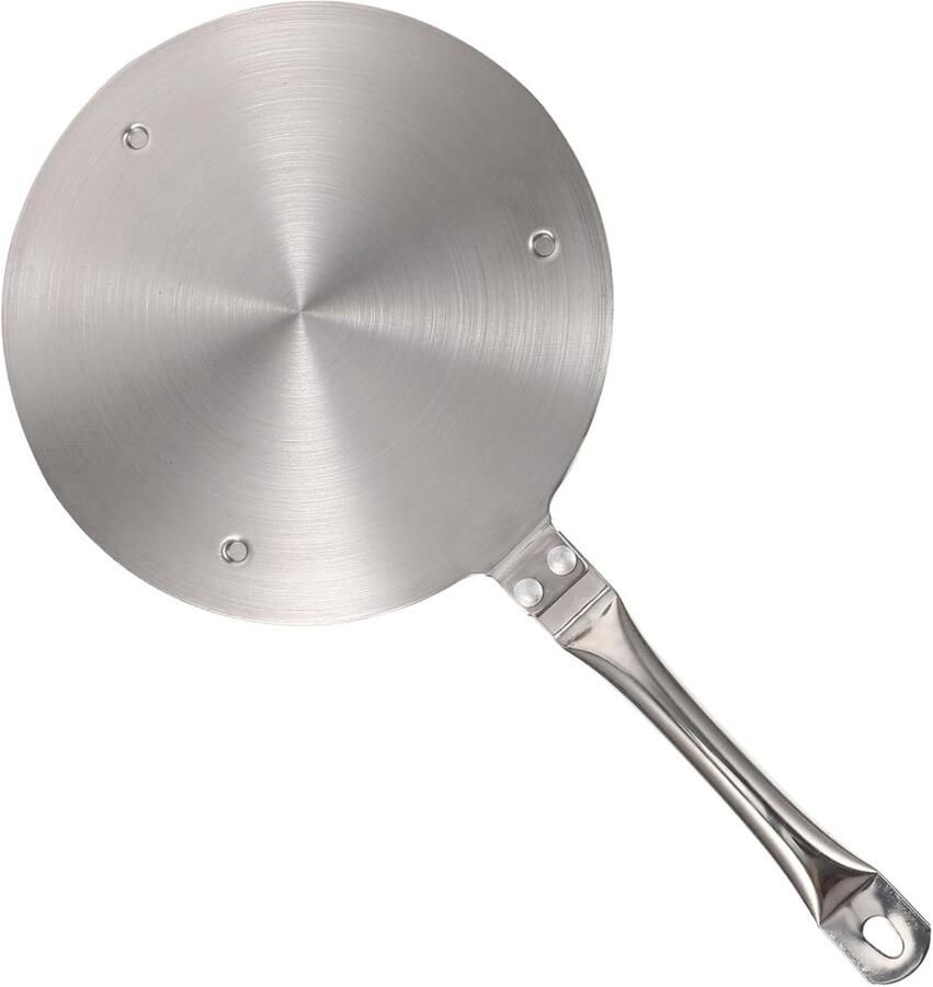Inductie Adapterplaat Warmteverdeler Converter Koken Op Inductie Met Handvat 36.5x19.5cm Zilver