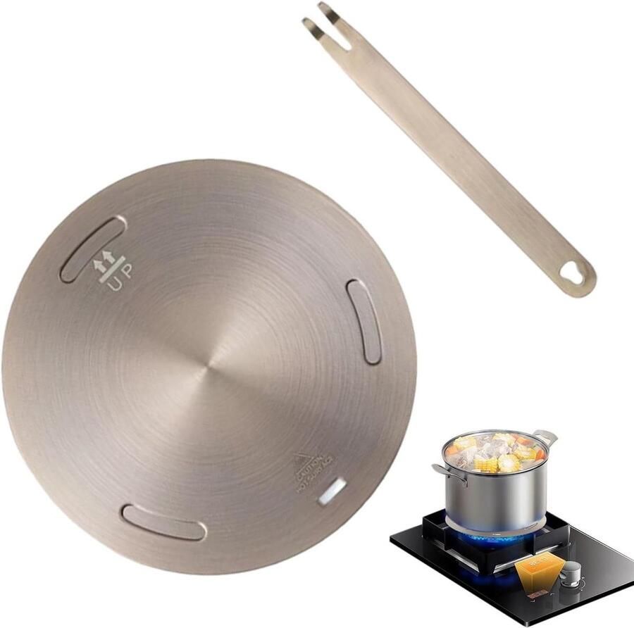 Inductie Adapterplaat Warmteverdeler Kookplaat Gelijkmatig Koken Drielaagse Constructie 16 cm Zilverkleurig
