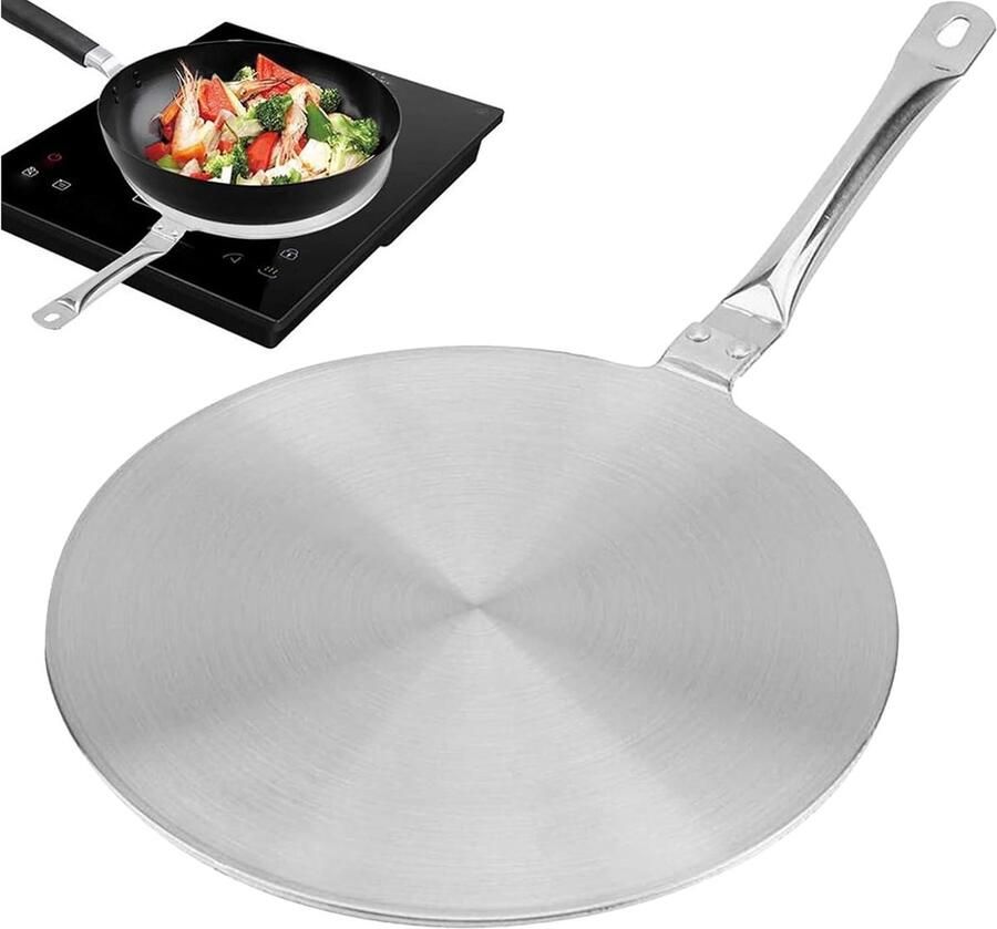 Inductie Adapterplaat Warmteverdeler Kookplaat Gelijkmatig Koken Roestvrij Staal 21 cm Diameter