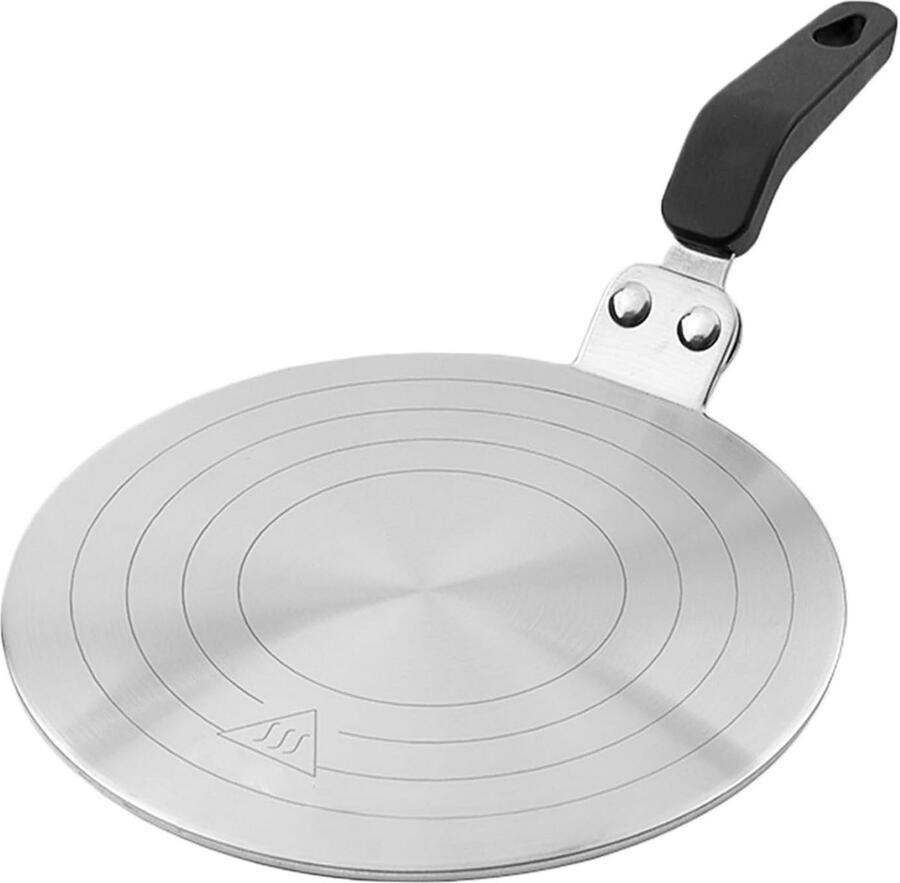 Inductie Adapterplaat Warmteverdeler Kookplaat Gelijkmatig Koken Roestvrij Staal Aluminium Ø 20 cm Zilver