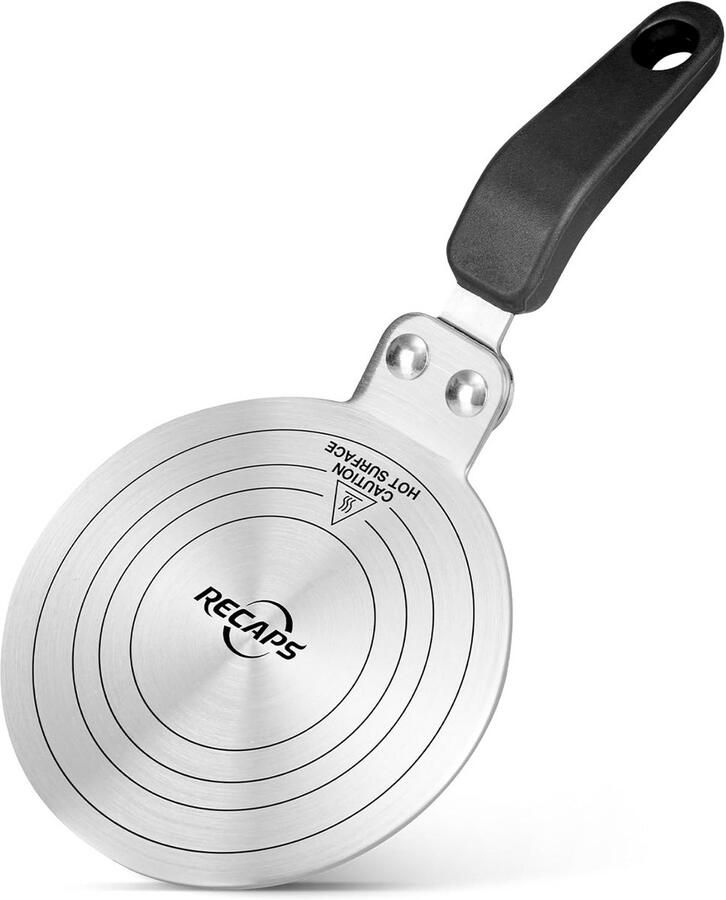 Inductie Adapterplaat Warmteverdeler Kookplaat Gelijkmatig Koken Roestvrij Staal Drievoudig 13 cm Diameter Zilver