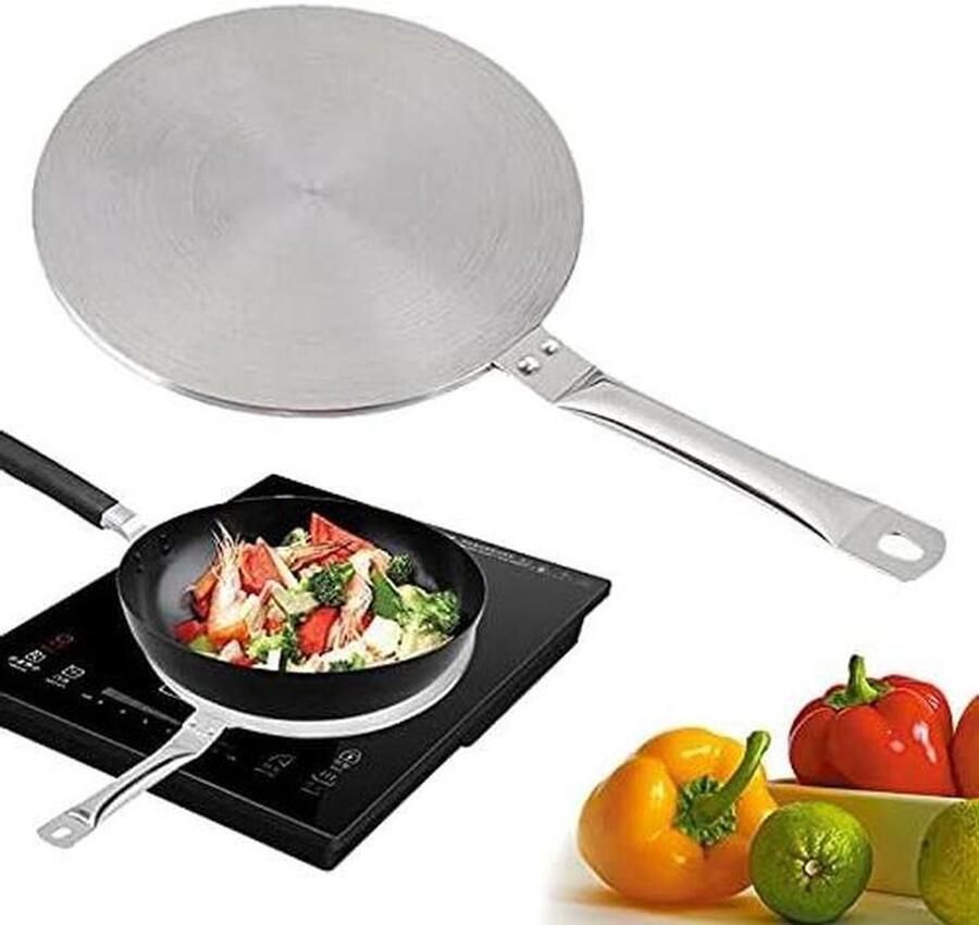 Inductie Adapterplaat Warmteverspreider Gelijkmatig Koken Roestvrij Staal 20 22 24 cm Zilver