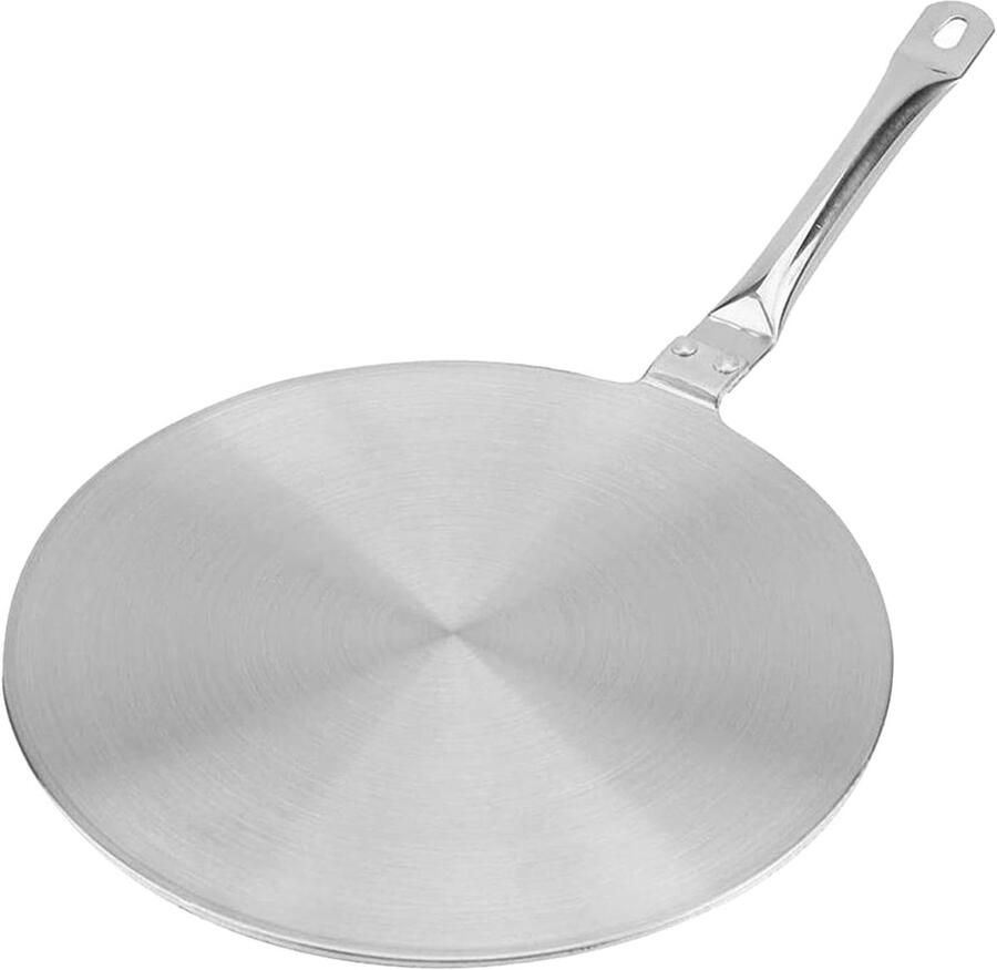 Inductie Adapterplaat Warmteverspreider Schijf Gelijkmatig Koken Roestvrij Staal 20 Cm Diameter Zilverkleurig