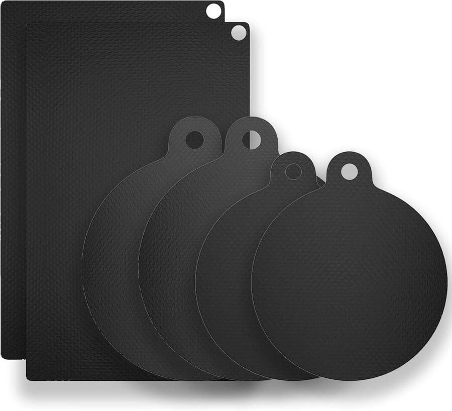 Inductie Bescherming Kookplaat Matten Kookplaat Beschermen Hittebestendig Materiaal 6 Stuks Zwart