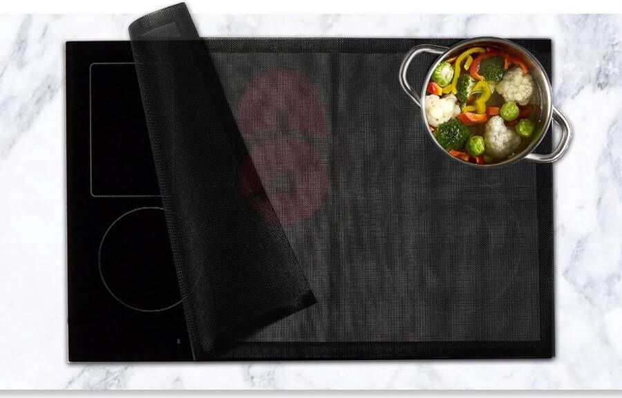 Inductie beschermmat 52 x 78 cm siliconen beschermingsmat voor inductiekookplaat fornuisafdekking met inductieveld grote inductiebeschermingsmat