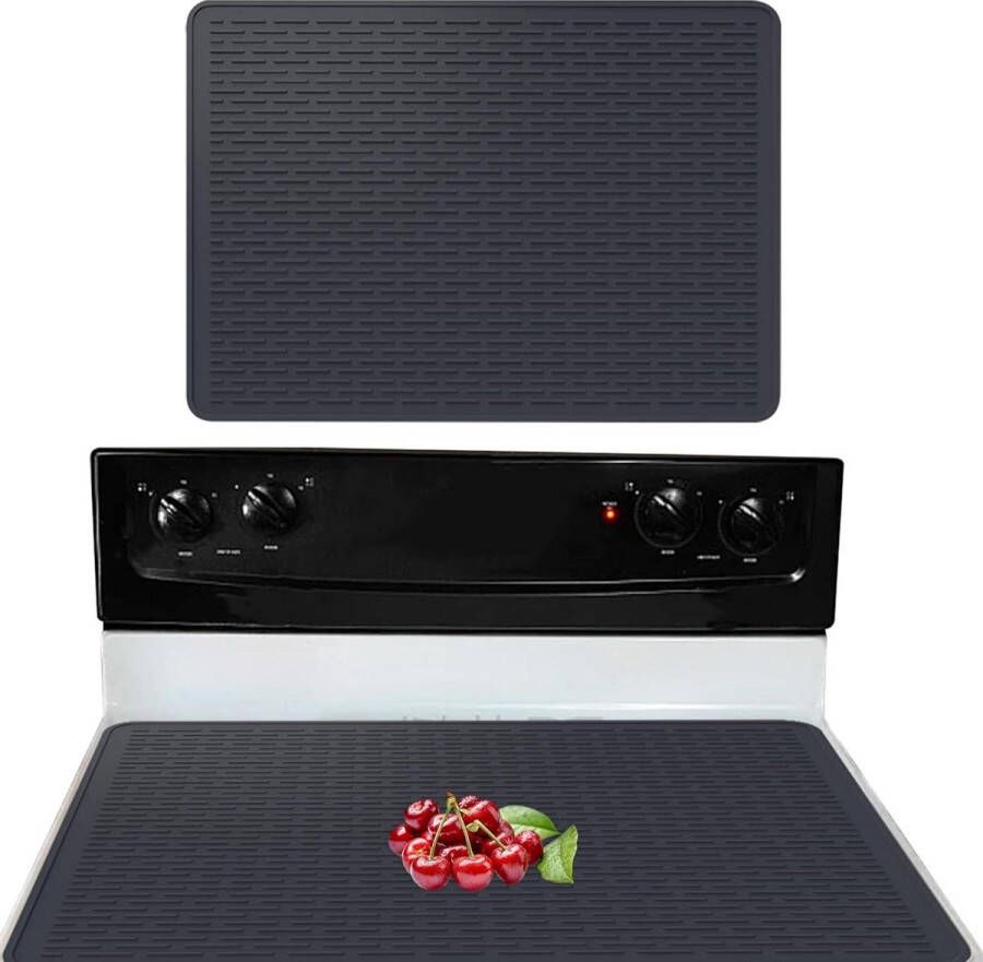 Inductie beschermmat 71x50 cm Siliconen mat voor inductiekookplaat Krasbestendige keukenfornuisafdekking Zwart