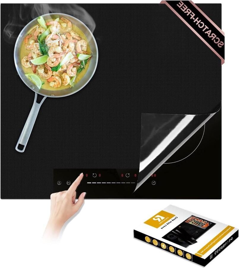 Inductie Beschermmat Keramische Kookplaat Bedekking Koken en Bakken Hittebestendig tot 300°C 52 x 78 cm Grijs